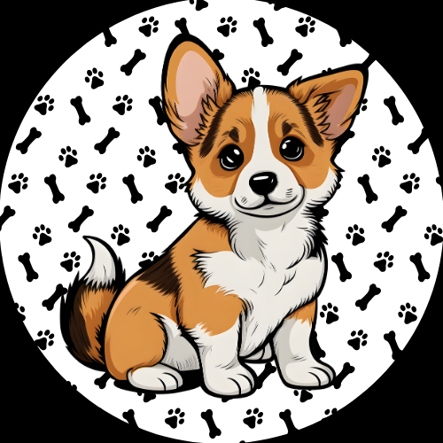 Dog Pembroke Welsh Corgi Tri-Color Puppy 2.25 Round
